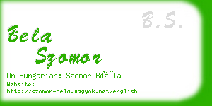 bela szomor business card